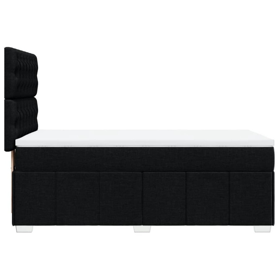 vidaXL Boxspringbett mit Matratze in Schwarz, Hybrid-Bett mit USB-Ladeport und Unterbettbeleuchtung, B/T/H: 80 x 200 x 140,5 cm - Bild 3