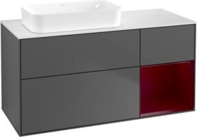 V&B Waschtischunterschrank Finion mit Wandbeleuchtung, Anthrazit matt, B/T: 120 x 60 cm - Bild 1