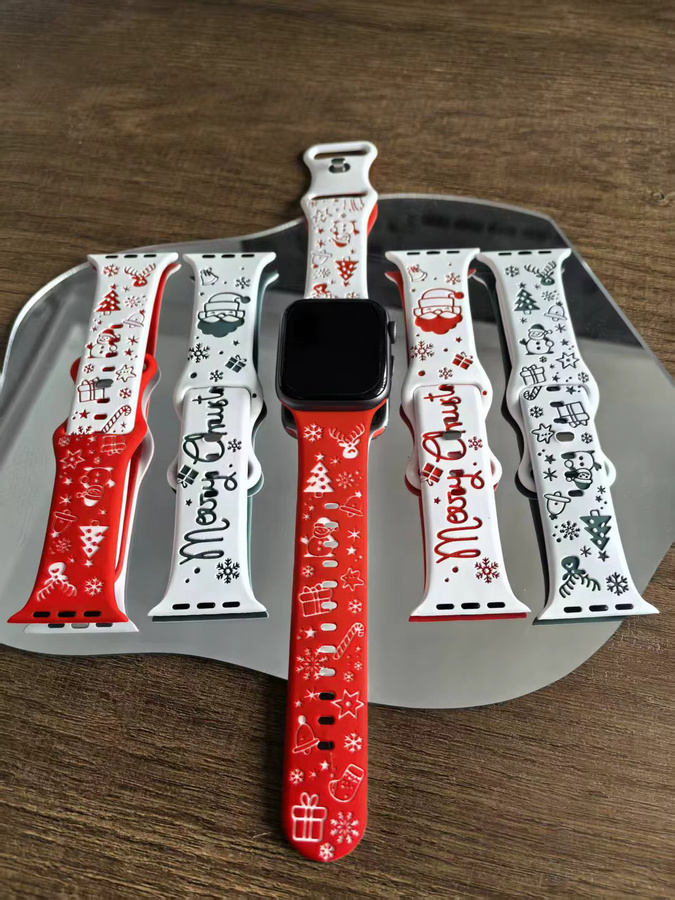 Uhrenarmband Silikon, Graviert, Bunt, Unisex - Bild 1