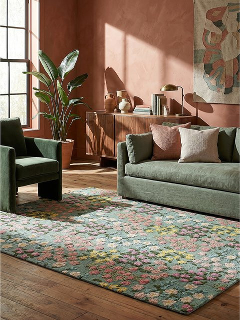 Wollteppich Kadima Design VALE mit floralem Muster in Grün-Bunt, B/T: 200 x 290 cm - Bild 1
