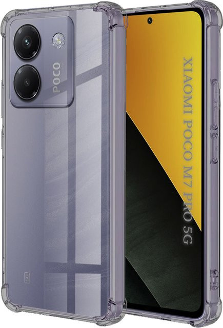 Techsuit Stoßfeste Schutzhülle für Xiaomi Poco M7 Pro 5G in Transparent Grau - Bild 1