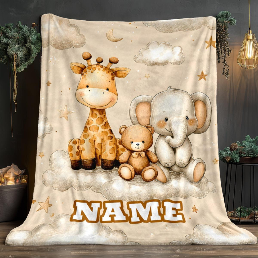 JMG Household Supplies Kuschelige Kinderdecke mit Dschungeltieren in Multicolour, Weicher Fleece Überwurf für das Kinderzimmer, Breite: 70 cm, Tiefe: 100 cm - Bild 3