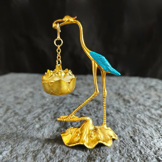 YXYMCF Räucherstäbchenhalter aus Metall in Gold als hängender Aroma-Brenner für dein Zuhause - Bild 1