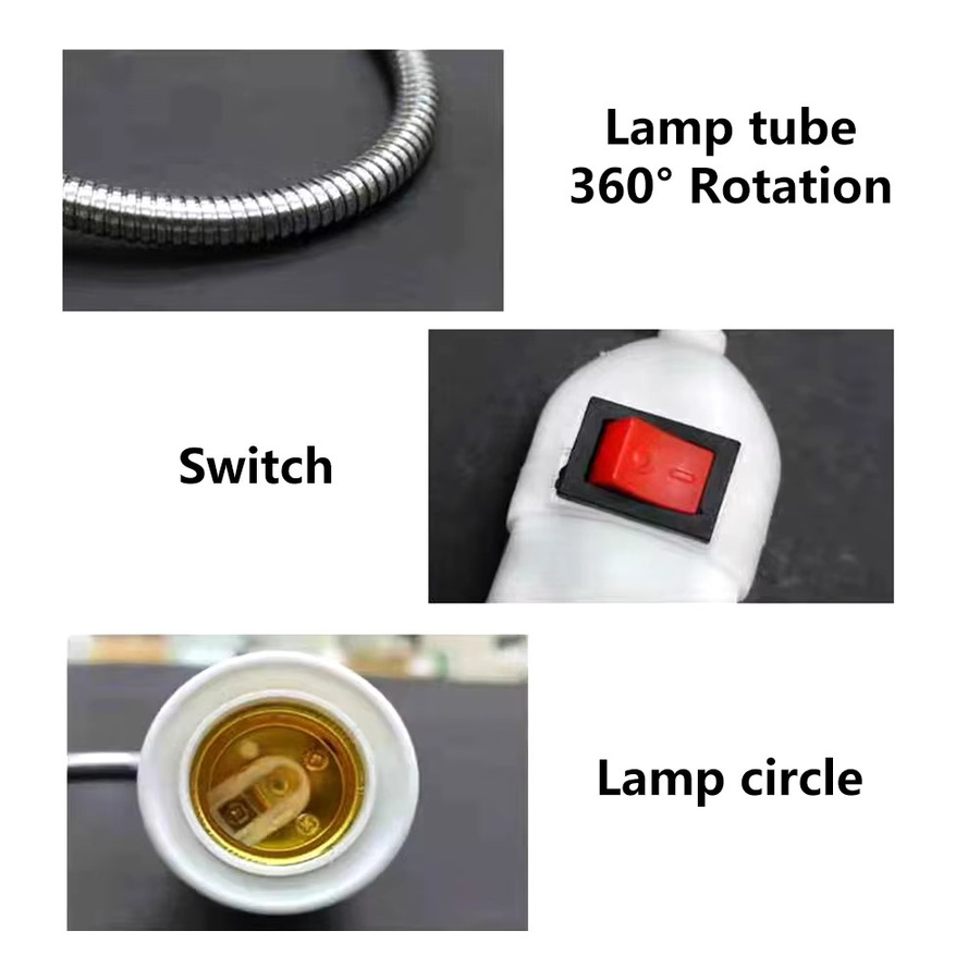 Gaqqee E27 Lampenfassung mit 360-Grad-Stecker und unabhängigem Schalter in Weiß - Bild 2