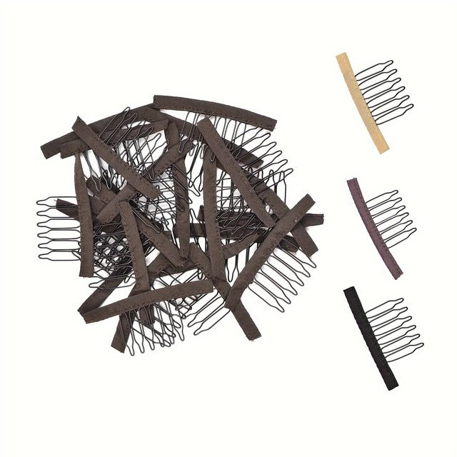 Perücke Kämme und Clips mit Tuch, Stahl, 6-Zähne - Bild 1
