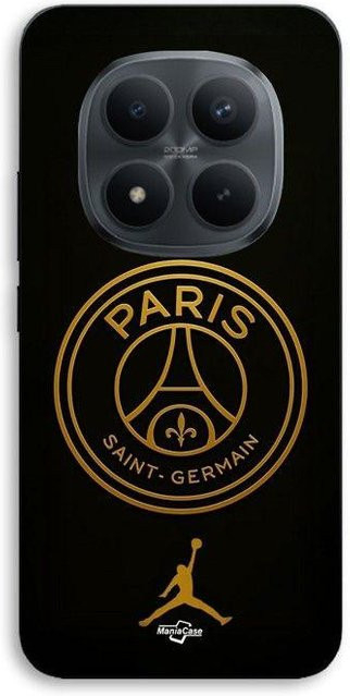 MANIACASE Schutzhülle für Xiaomi Redmi Note 15 Pro 5G mit PSG Jordan Logo in Schwarz und Gold - Bild 1