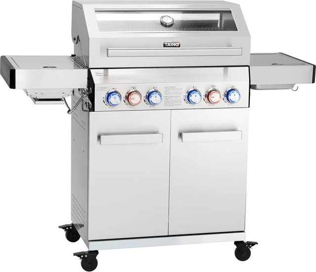 Taino Platinum Yamara Gasgrill Edelstahl Silber mit 4 Brennern und Sear-Burner Backburner - Bild 1