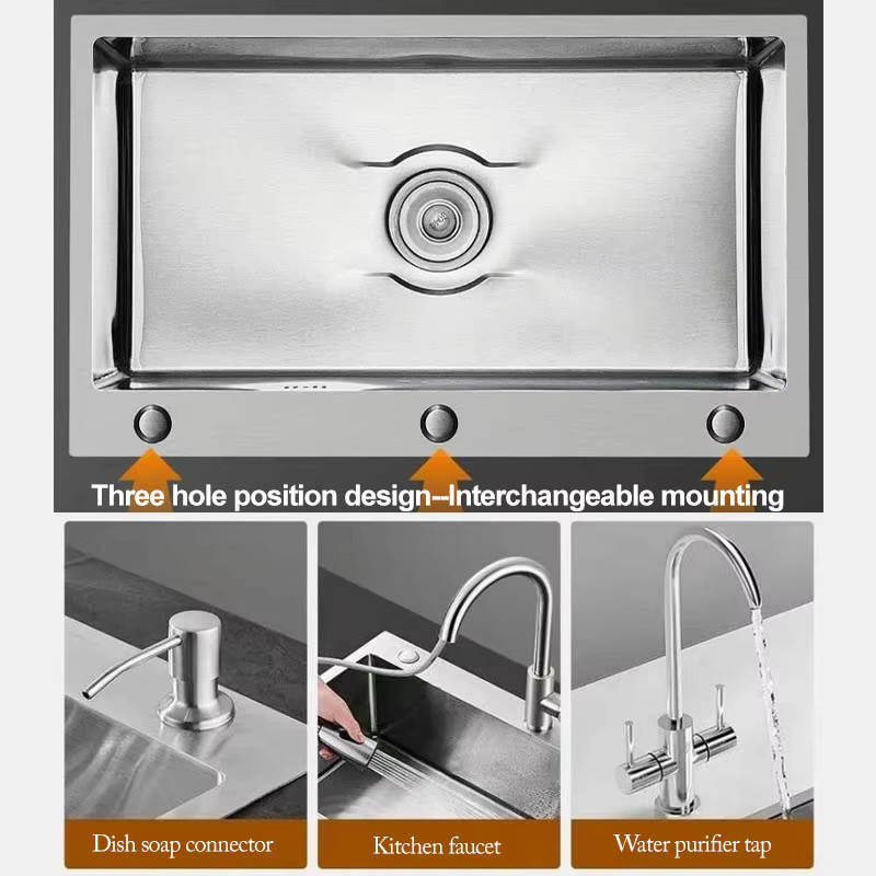 LISM Küchenspüle aus Edelstahl 304 als Einzelwaschbecken in Silber für den Unterbau - Bild 5