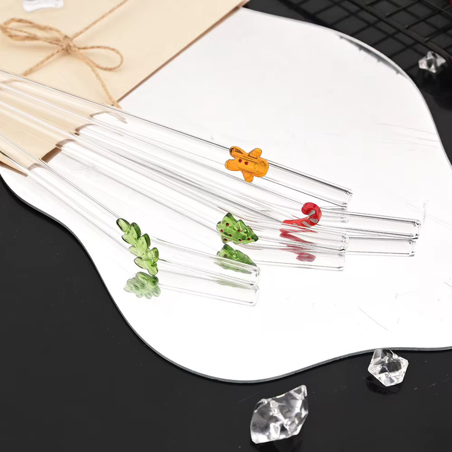 Wiederverwendbare Trinkhalme aus Borosilikatglas von uniturcky, gebogenes Stroh-Set mit Reinigungsbürste, transparent, ideal für Milchshake, Kaffee und Cocktails - Bild 3
