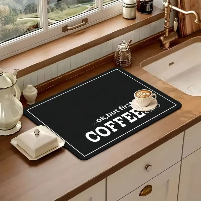 VIKAMA Silica-Schlammmatte für Kaffeemaschinen, wasserabsorbierende Küchenarbeitsplattenmatte in Schwarz, B/T/H: 30 x 30 x 30 cm - Bild 3