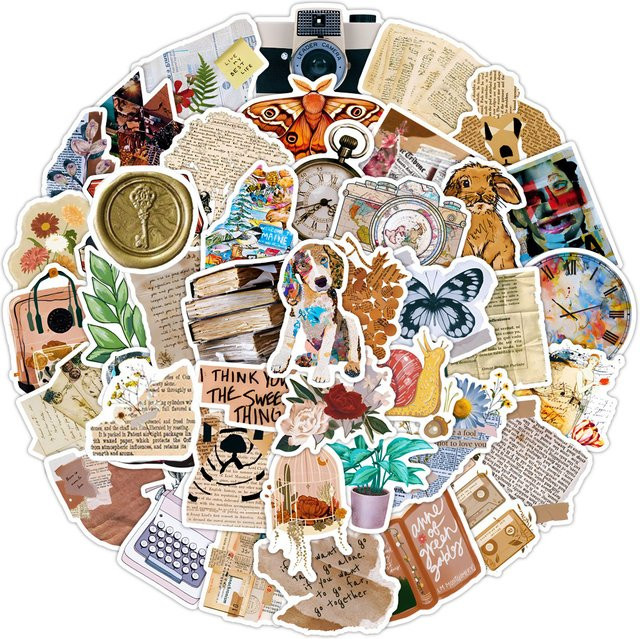 Charile Vintage Broken Painting Graffiti Aufkleber im Set, Retro Vsco Art Ästhetische Sticker für Laptop, Handy und Gepäck, Mehrfarbig - Bild 1