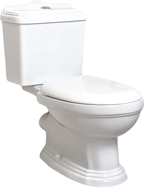 Kerra Retro Nostalgie Stand WC Toilette mit Softclosing WC Sitz in Weiß - Bild 1