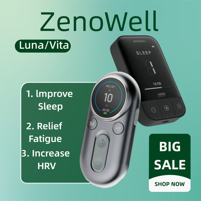 ZenoWell Luna/Vita Vagus Nervenstimulation zur Schlafhilfe, Angstlinderung und parasympathischen Aktivierung für tiefe Entspannung - Bild 1
