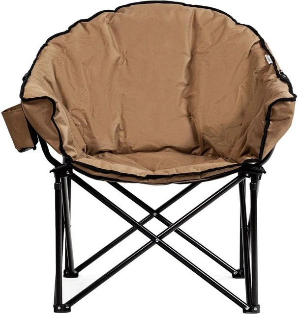 Costway Übergroßer Campingstuhl Faltbar als Campingsofa in Braun mit Oxford-Gewebe und Metallrahmen - Bild 1