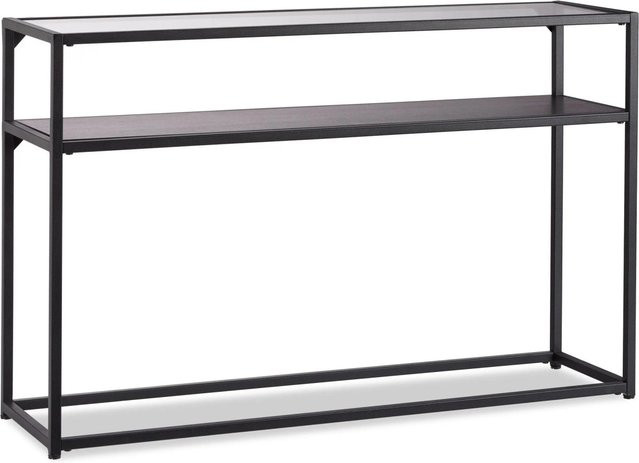 Relaxdays Konsolentisch aus Glas und Metall in Schwarz, B/T/H: 110 x 70,5 x 30 cm - Bild 1