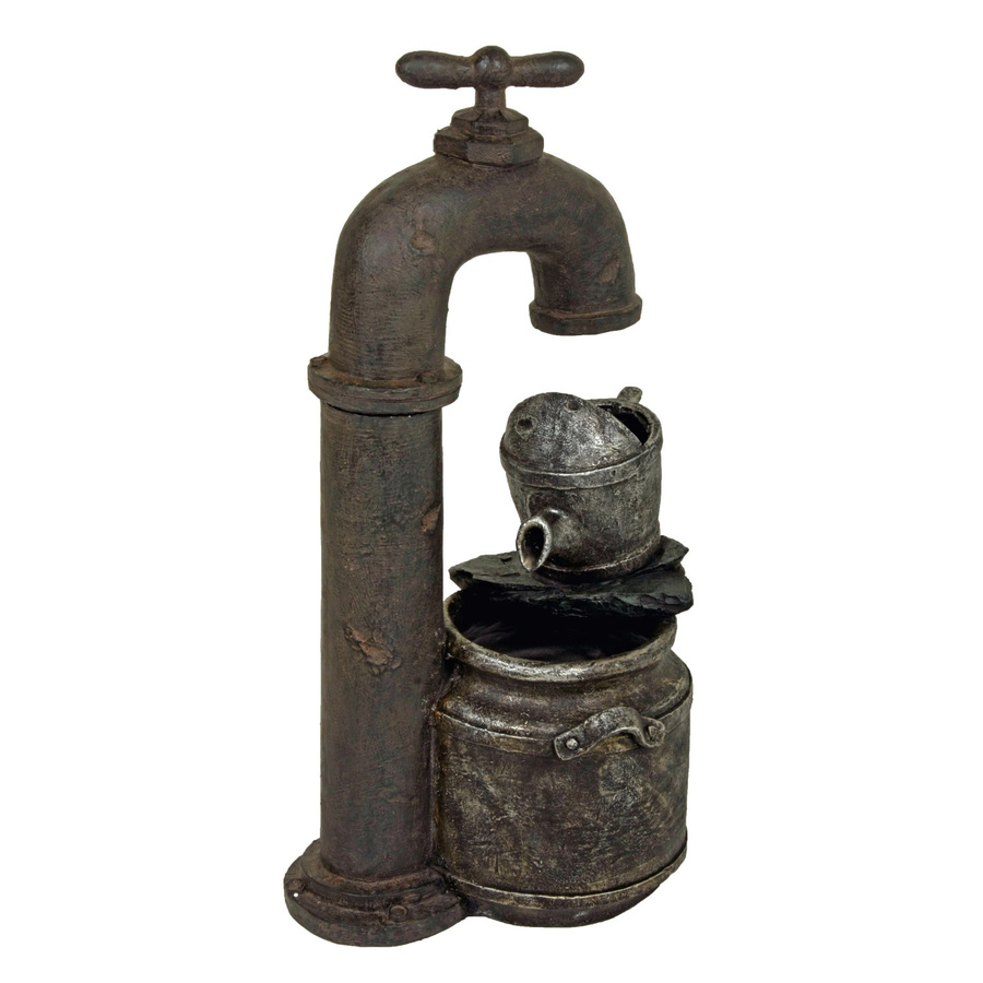 DELUKE Brunnen MARCEL Gartendeko aus Kunststoff in Braungrau, H x B x T: 74,5 x 28 x 41 cm - Bild 2