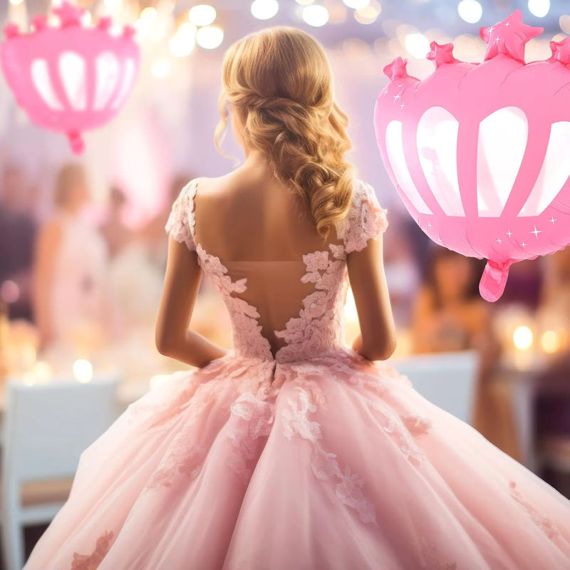 12er Set Party Luftballons mit Halloween Hexenhut, Prinzessinnen Krone und Sternen in Schwarz, Rosa und Transparent für Geburtstag und Party - Bild 2