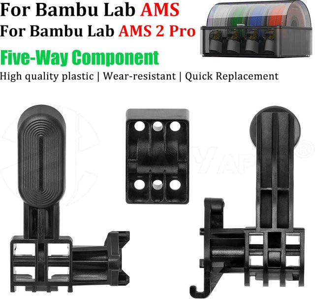 Bambu Fünf-Wege-Vorschubkomponente für AMS und AMS Lite Multi-Material-Einheit in Schwarz - Bild 1