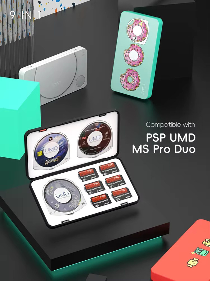 DATA FROG Game Card Case im Retro-Design für PSP (1000/2000/3000) und PS Vita zur Aufbewahrung von SD-Karten, Memory Stick Pro Duo und M2 Speicherkarten - Bild 7