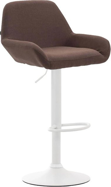 DELUKE Barhocker DUBLIN Barstuhl mit Lehne in Braun und Weiß aus Stoff und Kunstleder - Bild 1
