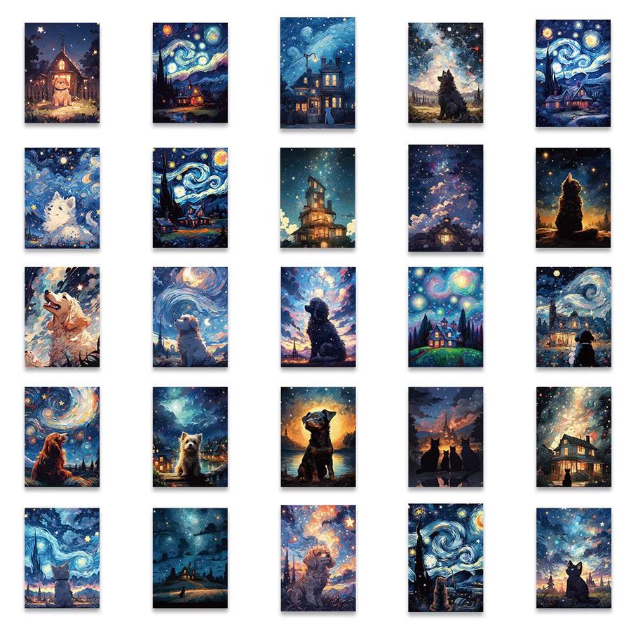 50-teiliges Set wasserfeste Sternenhimmel-Aufkleber in Multicolour von Sticker Story Store für DIY Dekoration von Laptops, Notizbüchern und Tassen - Bild 3