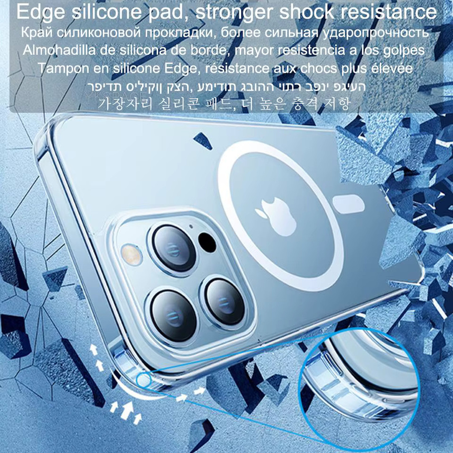 ZYXGUGU MagSafe Magnetic Clear Case für iPhone 11 bis iPhone 17 Pro Max, transparente stoßfeste Schutzhülle mit Wireless Charging Unterstützung - Bild 3