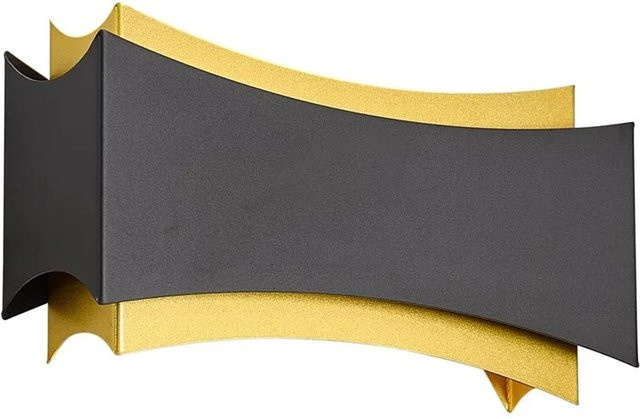 QAZQA Moderne Wandleuchte aus Metall in Schwarz und Gold mit dimmbarer Up-Down-Kapsel-Leuchte für Wohnzimmer, Schlafzimmer und Flur - Bild 1