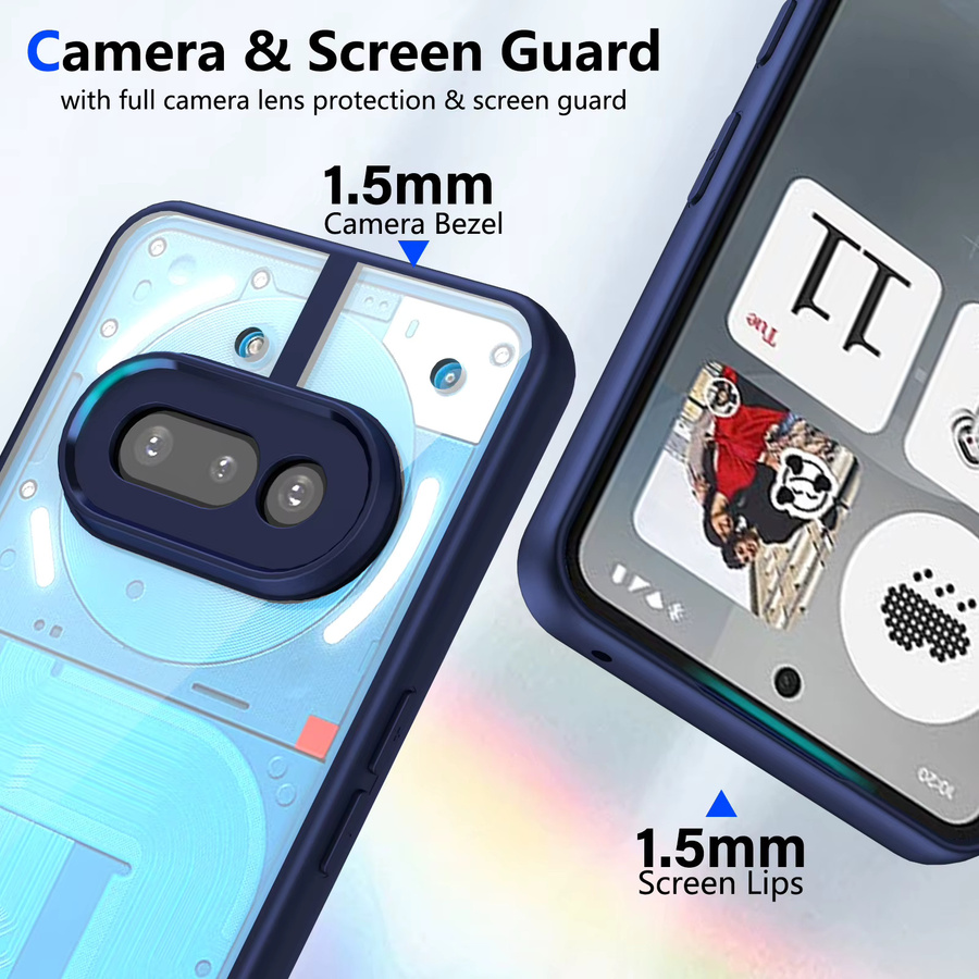 EUCAGR Handyhülle aus Acryl für Nothing Phone 3A Lite, Nothing CMF Phone 2 Pro und Nothing 2A in Grau, stoßfeste Schutzhülle mit Acryl-Rückseite - Bild 3