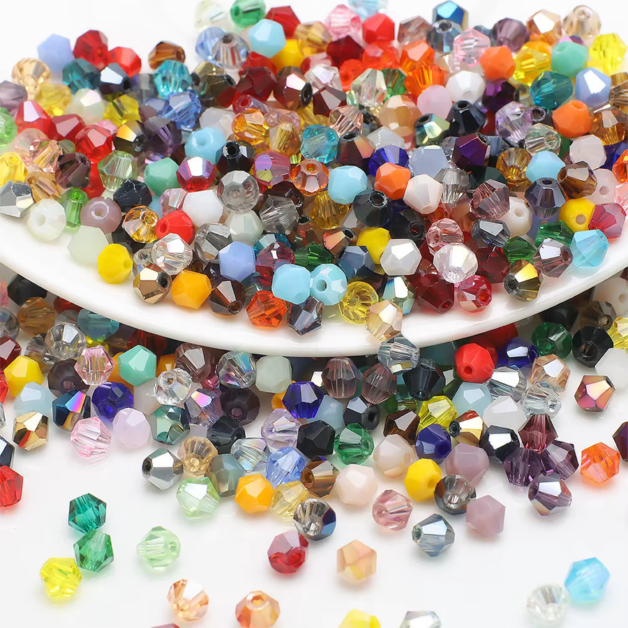 ZHUBI Glas Perlen, Doppelkegel Kristall, Bunt, 2/3/4 mm - Bild 1