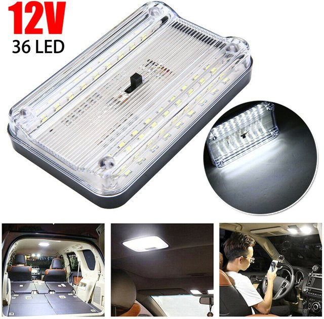 LED Auto Innenraumbeleuchtung mit 36 LEDs in Weiß für die Deckenmontage inklusive Ein/Aus-Schalter (12 V) - Bild 1