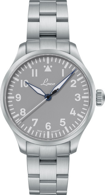 Laco Pilot Watches BASIC Augsburg, Analoguhr, Automatik, Edelstahl, Grau, 39 mm - Bild 1