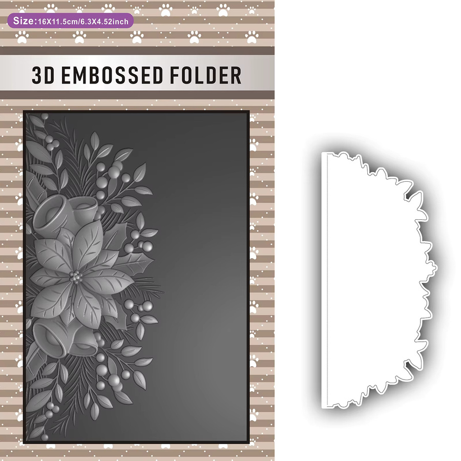 3D-geprägte Ordner- und Schneidform mit Spitzenglockenrand aus Kunststoff für Visitenkarten und Scrapbooking - Bild 1
