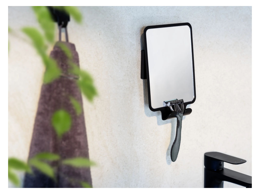 WENKO Vacuum-Loc Quadro Antibeschlagsspiegel in Schwarz, quadratisch und wandmontiert - Bild 2