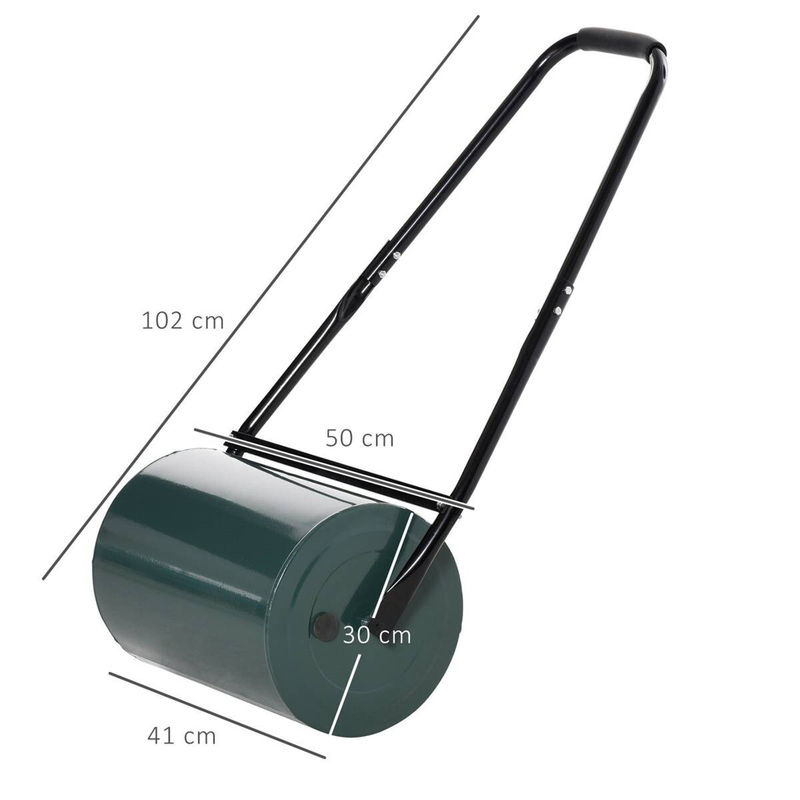 Outsunny Rasenwalze aus Metall in Grün mit U-Griff, B/H/L: 102 x 30 x 50 cm, 40l Wasser- oder Sandfüllung - Bild 3