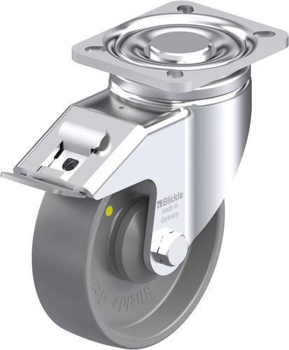 Blickle Stahlblech-Lenkrolle LH-PO 125KA-1-FI-ELS in Grau mit 125 mm Rad-Durchmesser und 300 kg Tragfähigkeit - Bild 1