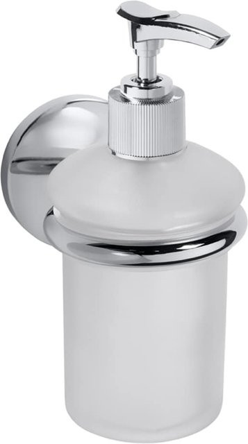 Brillantbad BALFA Glasseifenspender aus Glas und Metall in Silber Zink Chrom poliert, Wandmontage, Volumen: 200 ml, B/T/H: 6,8 x 15,0 x 11,5 cm - Bild 1