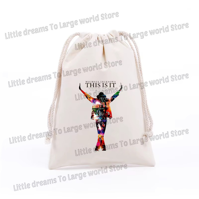 Potdemiel Michael Jackson Kordelzugbeutel mit Figurendruck für Schmuck und Accessoires, Unisex - Bild 3