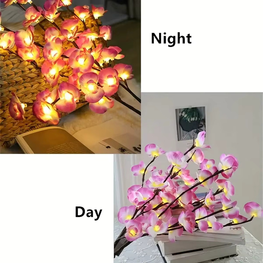 Peach Forest LED Phalaenopsis Baum Lichterkette in Pink mit warmweißem Licht, batteriebetrieben für Schlafzimmer, Party und Hochzeit - Bild 3