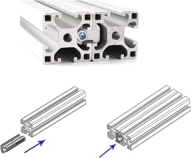 Parallelverbinder aus Aluminium für Aluminiumprofile, silberfarbener Docking-Fixierblock als gerader Klemmverbindungsverschluss, 1 Stück - Bild 1