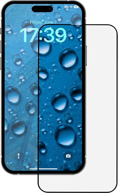 Anank 3X Verstärkte Displayschutzfolie aus Sicherheitsglas für Apple iPhone 16 Pro Max, Schwarz, Vollkleber, 2.5D - Bild 1