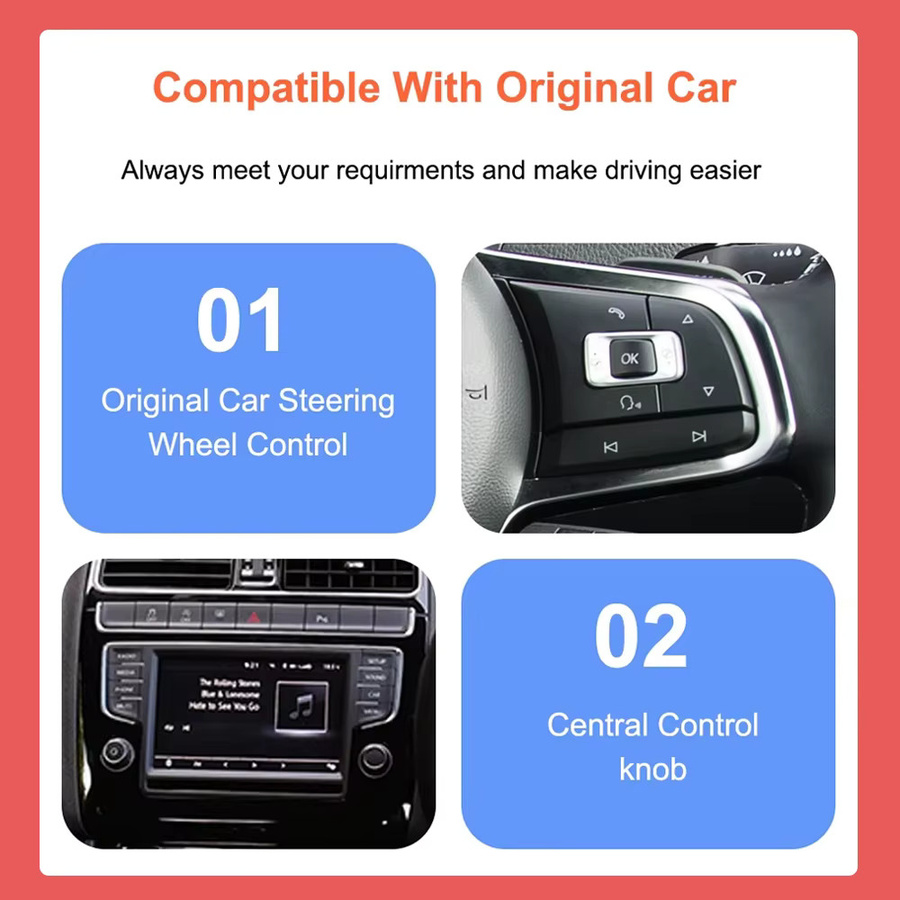 Bonroad Wireless Carplay und Android Auto Modulo Box Pro für VW, Volkswagen, Skoda, Octavia A5, Golf 7, Polo, Passat B8, MIB und MIB2, Schwarz - Bild 3