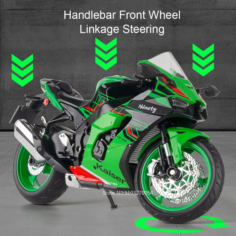 MAKEDA Kawasaki ZX-10R H2R Legierung Motorrad Diecast Modell, mit Licht und Sound, 1:9 - Bild 2