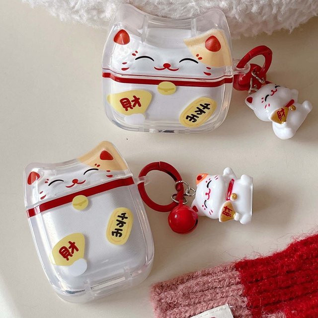 Stoßfeste Kopfhörer-Hülle mit niedlichem Katzen-Cartoon-Design für Apple AirPods 4, 1, Pro, 2 und 3, Mehrfarbig - Bild 1
