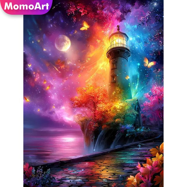 Momoart Leuchtturm Diamant Malerei, Diamant Mosaik, Stickerei Kit - Bild 1