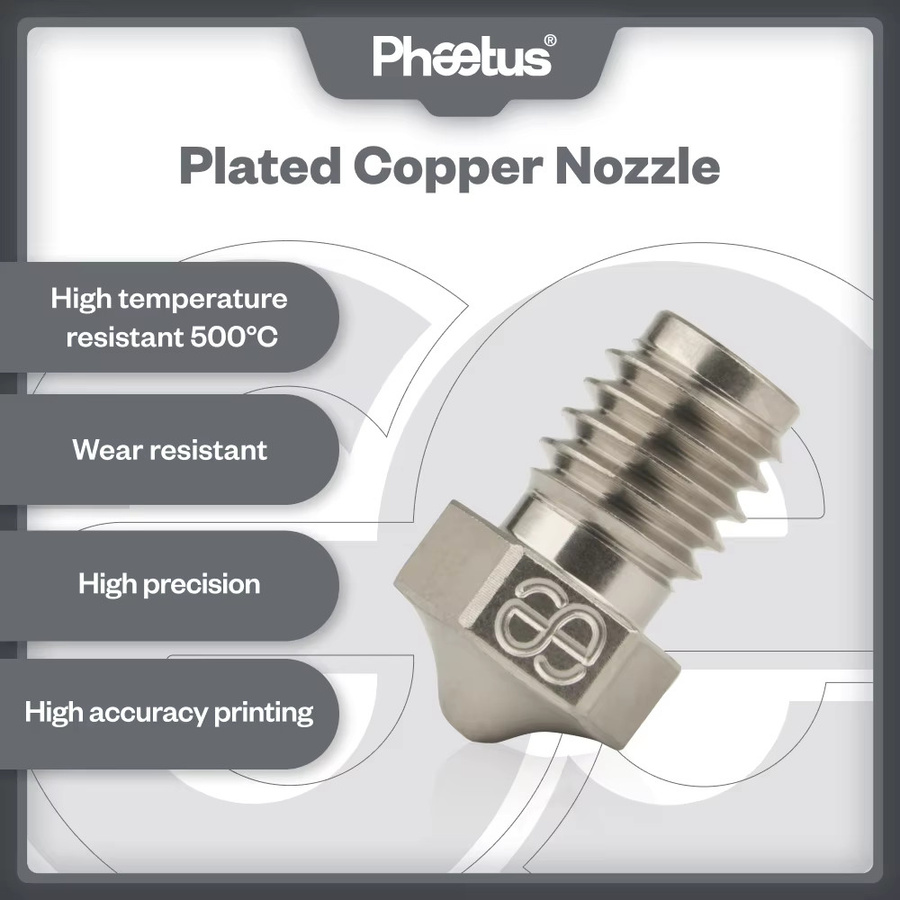 Phaetus E3D V6 Kupferbeschichtete Düse für 1,75mm Filament in Silber für Voron, Dragon, Rapido und Dragonfly Hotends - Bild 2