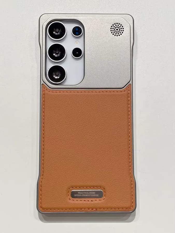 Randlose magnetische Leder-Schutzhülle für Samsung Galaxy S25 Ultra Plus, S24, S23 und S22 in Blau, kompatibel mit MagSafe Wireless Charging - Bild 3