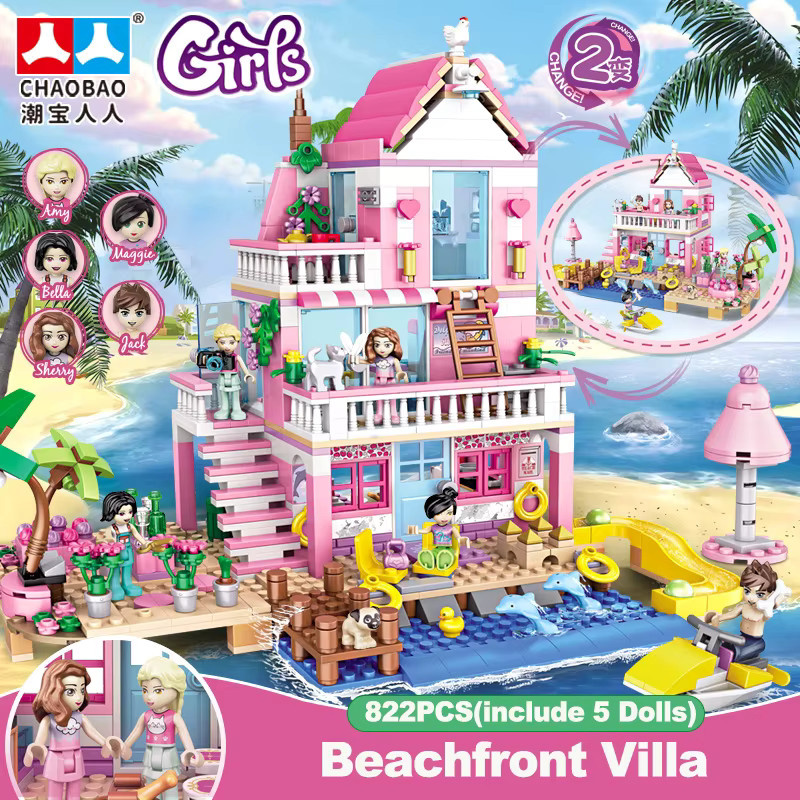 ZKZC Anime Elsa Prinzessin Luxus-Schloss Sommer-Villa, Bausteine Modell, Die Eiskönigin - Bild 1