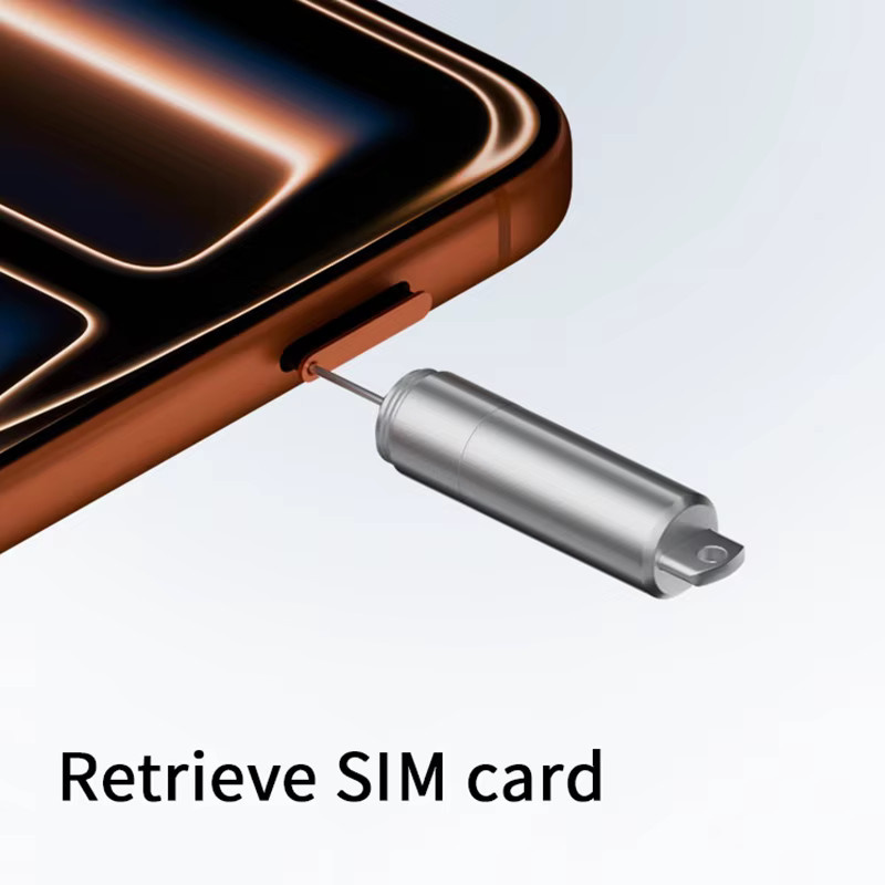 2-in-1 SIM-Karten-Ejector-Pin und Reinigungsbürste für Ohrhörer in Silber – Reset-Werkzeug-Set mit Nadelöffner und Reinigungsstift - Bild 2