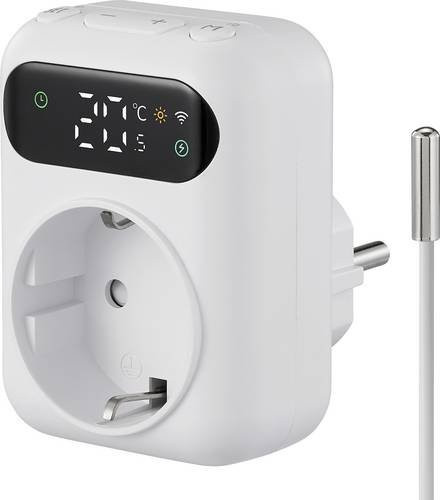Sygonix Universalthermostat Zwischenstecker mit Wochenprogramm und App-Steuerung, Weiß - Bild 1