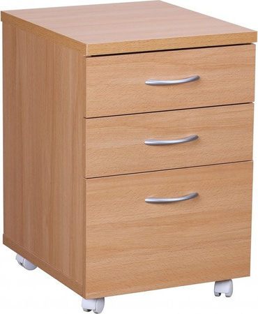 Rollcontainer KADIMA DESIGN Modell OTTAWA in Buche, Braun, B/T/H: 40 x 60 x 45 cm mit Rollen